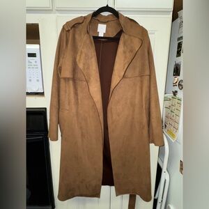 Women's H&M Light Brown Faux Suede Coat